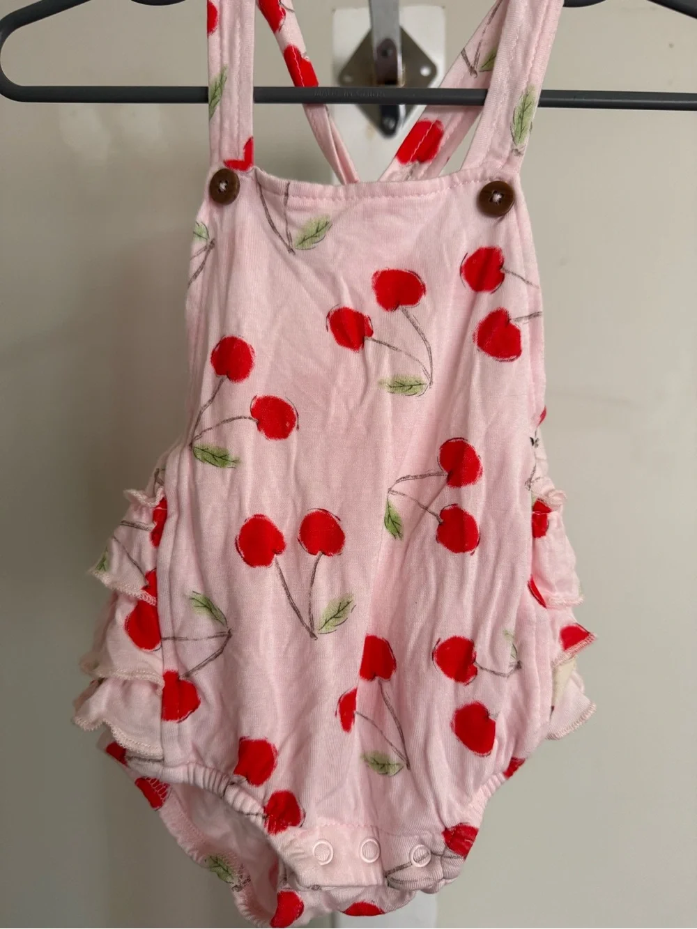 Mulberry Bamboo Cherry Ruffle Butt Romper